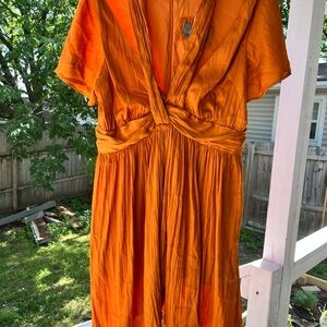 Anthropologie Elegant Orange Dress